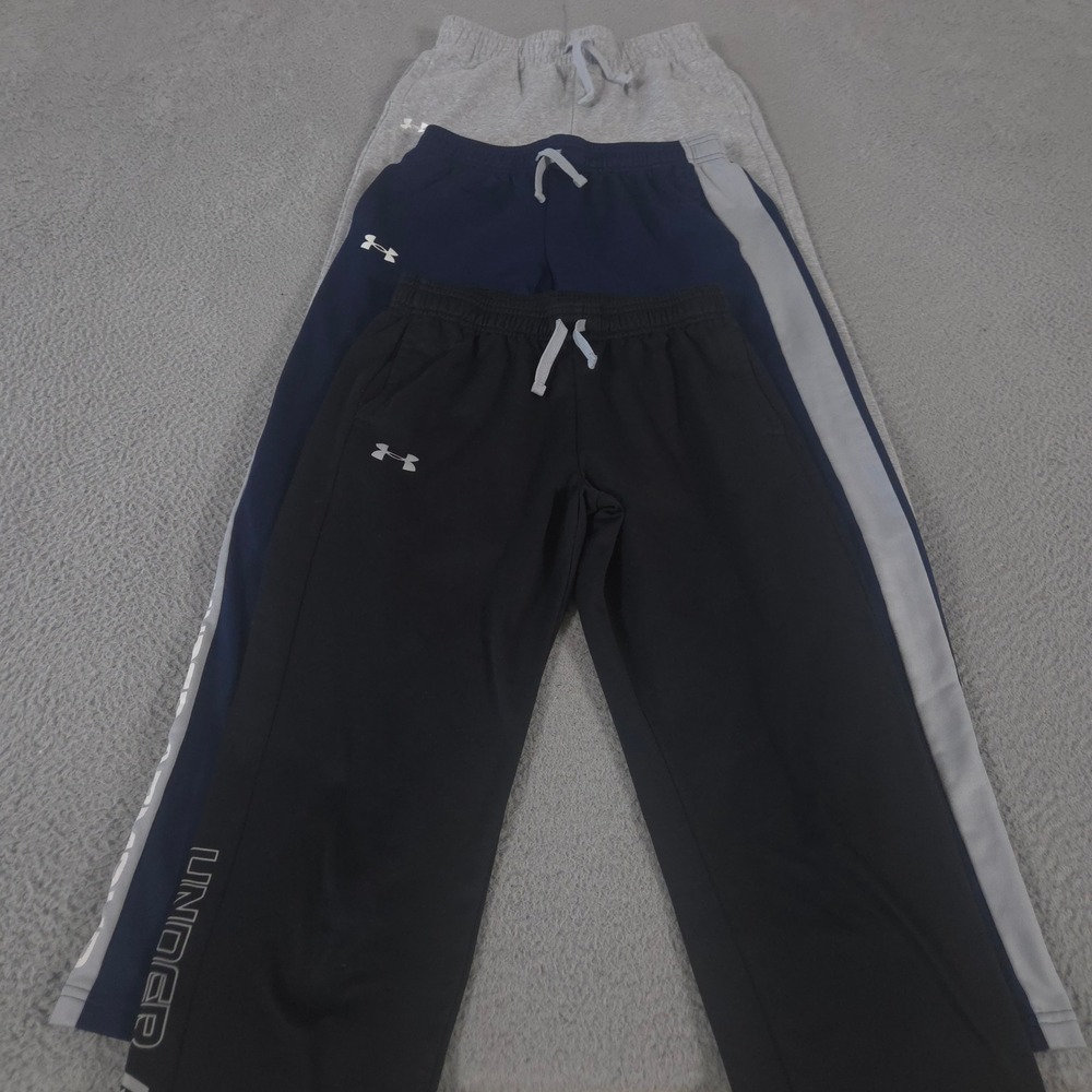 LOT OF 3 Under Armour Pants Kids Large Multi Rival Fleece Brawler 2.0 Joggers